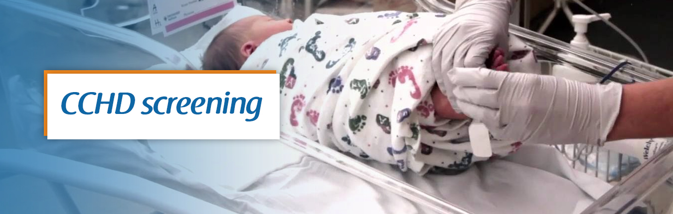 Doctors are preparing a new born baby for the CCHD screening to find the abnormalities in the heart.